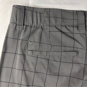Callaway Mens Golf Pants 36x34 Gray Plaid Flat Front Performance Stretch - (425)